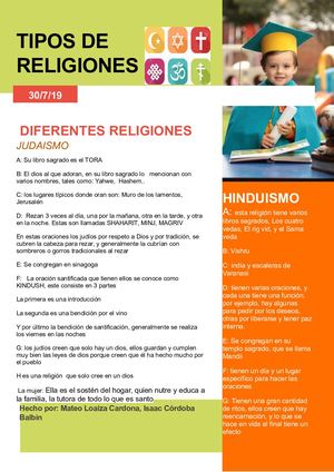 Tipos De Religiones