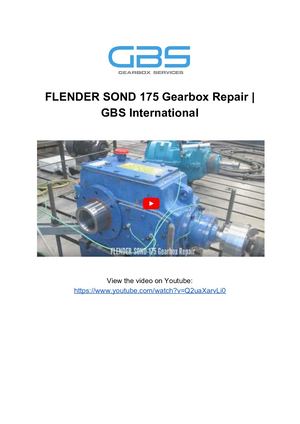FLENDER SOND 175 Gearbox Repair _ GBS International