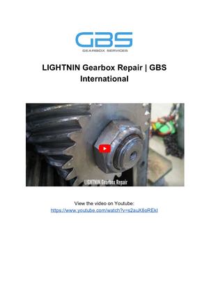 LIGHTNIN Gearbox Repair _ GBS International