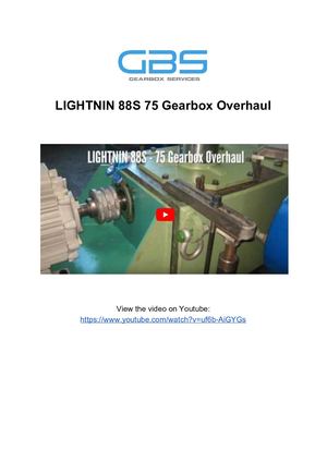 LIGHTNIN 88S 75 Gearbox Overhaul