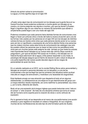 Articulo De Opinion Sobre La Comunicación
