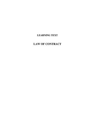 Contract Law (2007) Learning Text