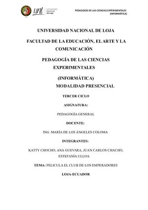 Actividades Pelicula Club De Los Emperadores (1)