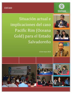 RESUMEN: Situación actual e implicaciones del Caso Pacific Rim para El Salvador