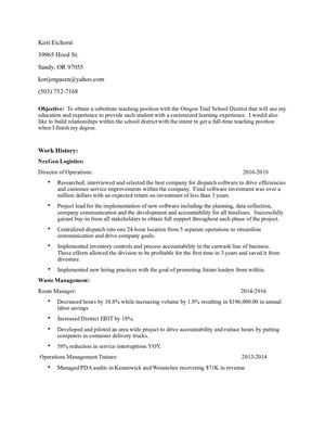 Resume Kori Eichorst