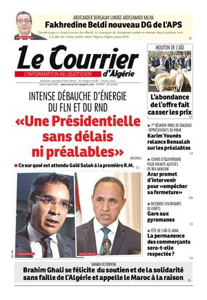 Le Courrier d'Algérie du jeudi 8 août 2019