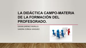 La Didáctica Campo Materia De La Formación Del Profesorado
