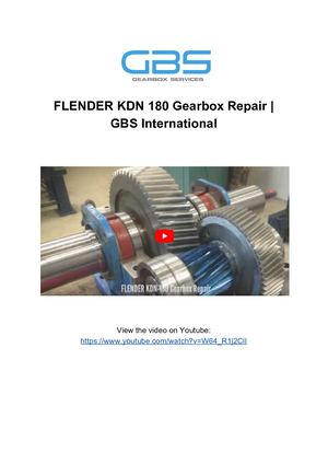FLENDER KDN 180 Gearbox Repair _ GBS Internatonal