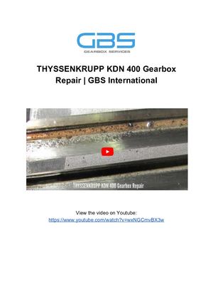 THYSSENKRUPP KDN 400 Gearbox Repair _ GBS International