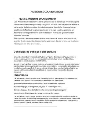 Ambientes Colaborativos