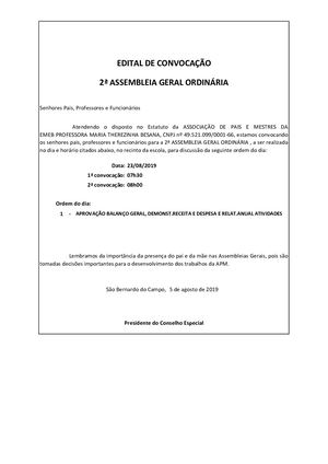 Maria Therezinha Besana, Profª Edital Bilhete