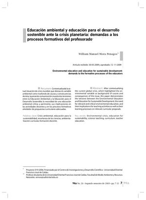 Educación Ambiental Y Educación Pra El Desarrollo Sostenible