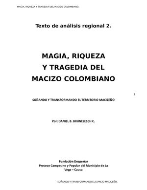 Magia, Tragedia Y Utopia Macizeña