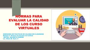 Normas Para Evaluar La Calidad De Los Curso