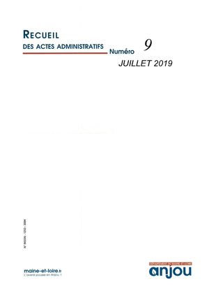n° 9 - 08 juillet 2019 - tome 4 - recueil des actes administratifs