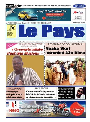 Le Pays N6895 Du 13:08:2019