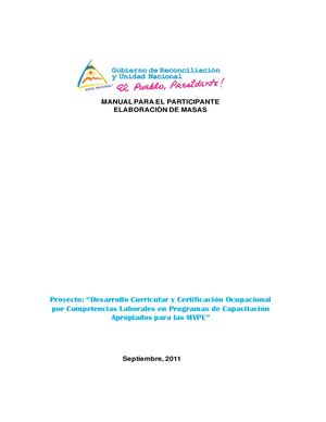 I Elaboracion De Masas