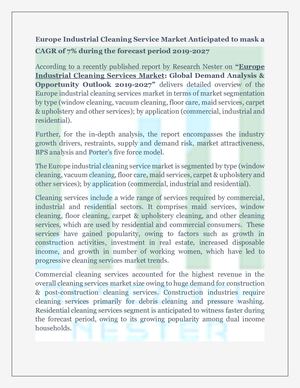 Europe Industrial Cleaning Service Market Analysis & Forecast