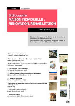 Bibliographie - Maison individuelle : rénovation, réhabilitation