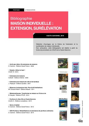 Bibliographie - Maison individuelle : extension, surélévation