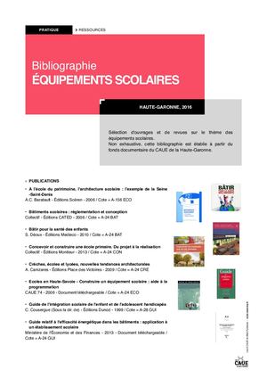 Bibliographie - Équipements scolaires