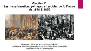 Hist 2 Les Transformations Politiques Et Sociales De La France De 1848 à 1870
