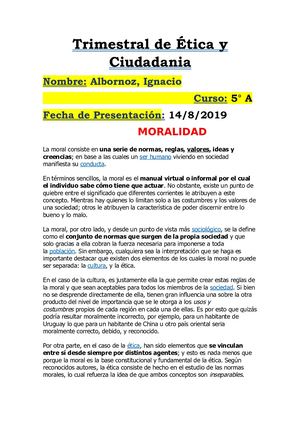 Trimestral De ÉTica Y Ciudadana Ichi