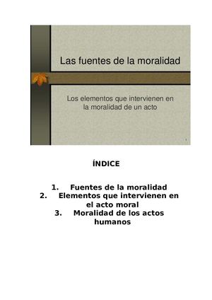 Fuentes De La Moralidad