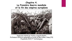 Hist 4 La Première Guerre Mondiale Et La Fin Des Empires Européens