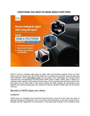 Everything You Need To Know About Hdpe Pipes Converted