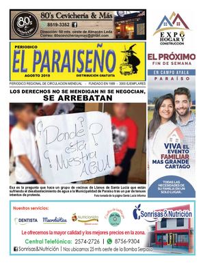 Periódico El Paraiseño, Mes De Agosto