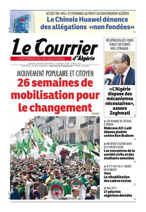 Le Courrier d'Algérie du samedi 17 août 2019