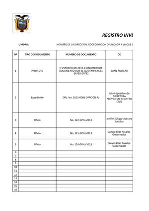 Inventario De Documentos