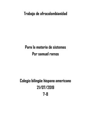 afrocolombianidad y sus diferentes caracteristicas