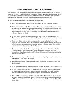 State Of Georgia Adult Day Care Licensing Rules