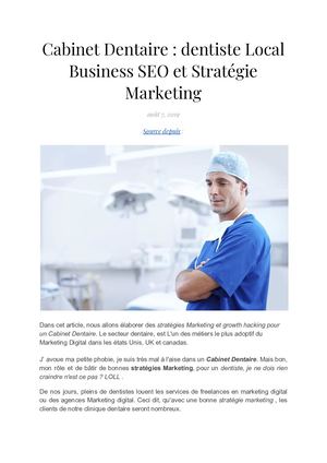Cabinet Dentaire Dentiste Local Business Seo Et Stratégie Marketing