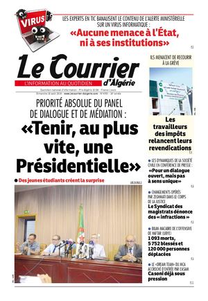 Le Courrier d'Algérie du dimanche 18 août 2019