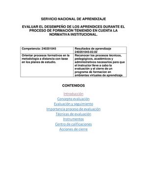 EVALUAR EL DESEMPEÑO DE LOS APRENDICES DURANTE EL PROCESO DE FORMACIÓN