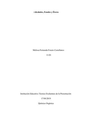 Alcoholes, Fenoles y Éteres