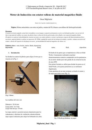 Motor de Inducción con estator relleno de material magnético fluido