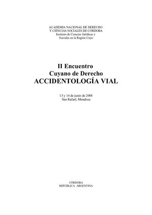 Accidentologia Vial 2009 (Academia Nacional De Derecho)