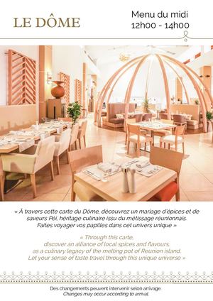 Restaurant Le Dome Menu Du Midi