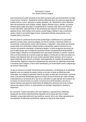 choque de emociones a través del oído