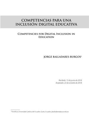 Competencias Para Una Inclusion Digital