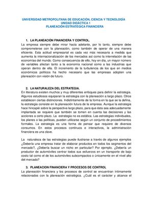 Planeacion Estrategica Financiera Introduccion