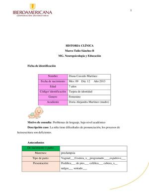 Historia Clinica - Marco Tulio Sanchez B