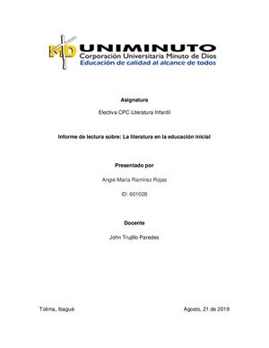 Literatura En La Educacion Inicial Informe