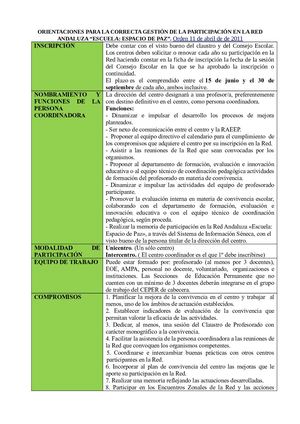 Orientaciones Para La Correcta Gestión De La Participación En La Red Andaluz1