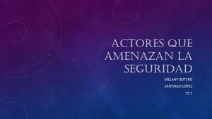 Actores Que Amenazan La Seguridad