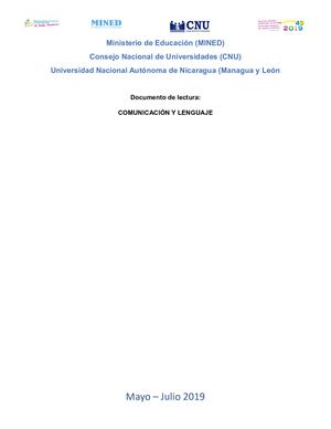 Comunicación Y Lenguaje